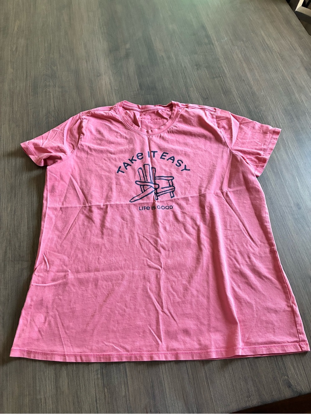 Life is Good Women’s Take It Easy Pink Graphic Tee